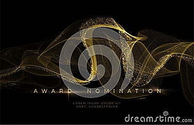 Awards ceremony Luxurious black background with golden glitter waves. Award Nomination Background. Vector illustration Vector Illustration