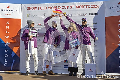 Awards ceremony at the Snow Polo World Cup St.Moritz 2024 finals Editorial Stock Photo