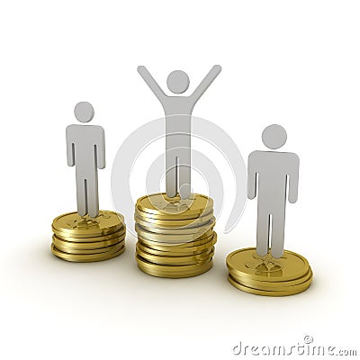 Awards podium money Stock Photo