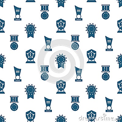 Awards, trophy and prizes seamless pattern - winner seamless texture Vector Illustration