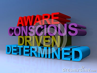 Aware conscious driven determined Stock Photo