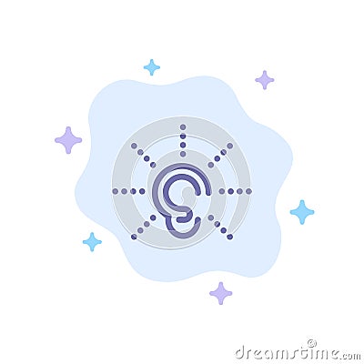 Awareness, Ear, Hear, Hearing, Listen Blue Icon on Abstract Cloud Background Vector Illustration