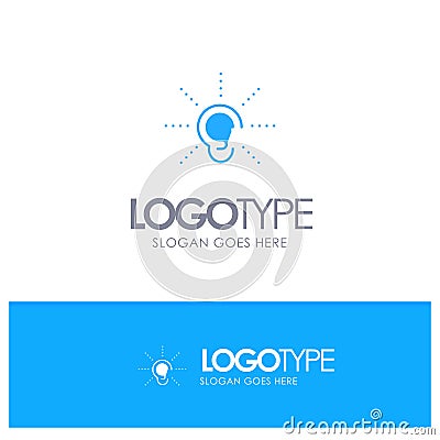 Awareness, Ear, Hear, Hearing, Listen Blue Solid Logo with place for tagline Vector Illustration