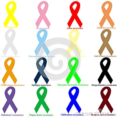 Awareness ribbons Stock Photo