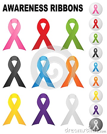 Awareness ribbons Vector Illustration