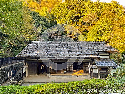 Awasaki Municipal Japanese Folk House Garden or Nihon Minka-en Editorial Stock Photo