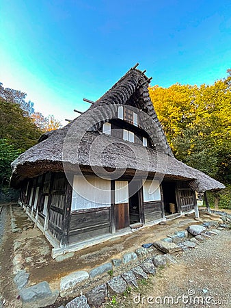 Awasaki Municipal Japanese Folk House Garden or Nihon Minka-en Editorial Stock Photo