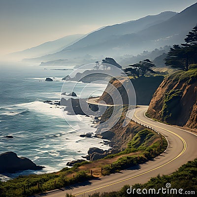 Coastal Highway One: California's Breathtaking Journey Stock Photo