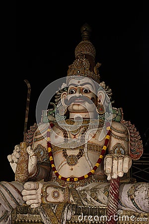 awe-inspiring, statue of Ayyanar, the revered Dravidian deity. Stock Photo