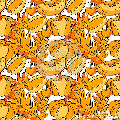 Awesome bright seamless thanksgiving day pattern Vector Illustration