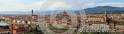 awesome city view of Florence in Italy with Arno River and more Stock Photo