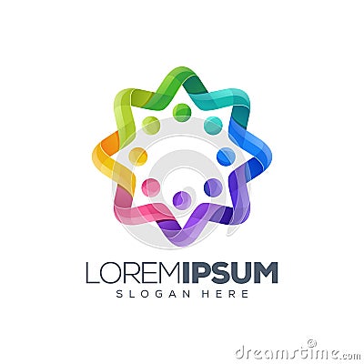 Awesome colorful circle logo design Stock Photo