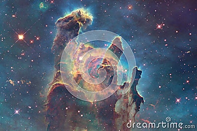 Awesome colorful nebula somewhere in endless universe Stock Photo