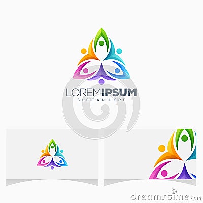 Awesome colorful people logo design Stock Photo