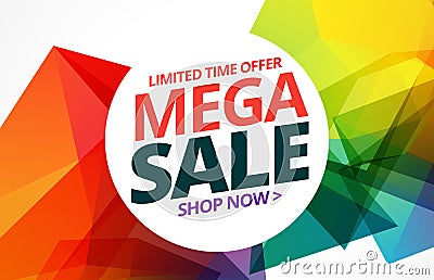 Awesome colorful sale banner design with offer details Vector Illustration