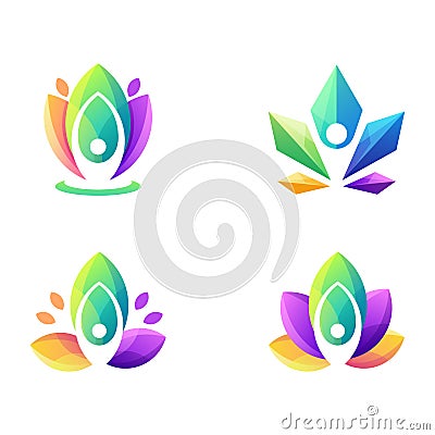 Awesome colorful yoga logo design Stock Photo