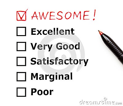 Awesome customer evaluation form Stock Photo