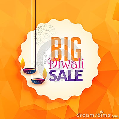 Awesome diwali lamps for festival sale background Vector Illustration