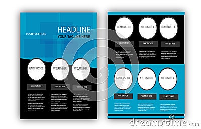 Awesome Double sided of business flyer Vector Illustration