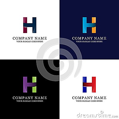 Awesome H Letter Logo template - Modern and Trend initial Vector Vector Illustration