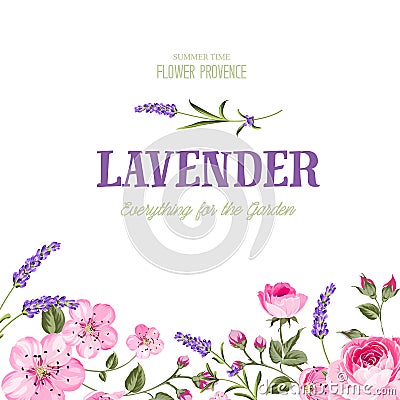 Awesome lavender label. Vector Illustration