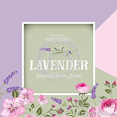 Awesome lavender label. Vector Illustration