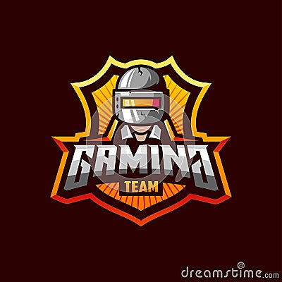 Awesome logo template for pubg gaming sport team Stock Photo