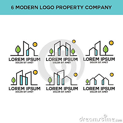Awesome modern property logotype free vector Cartoon Illustration