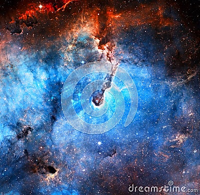 Awesome nebula in deep space Stock Photo