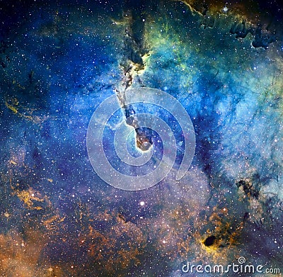 Awesome nebula in deep space Stock Photo