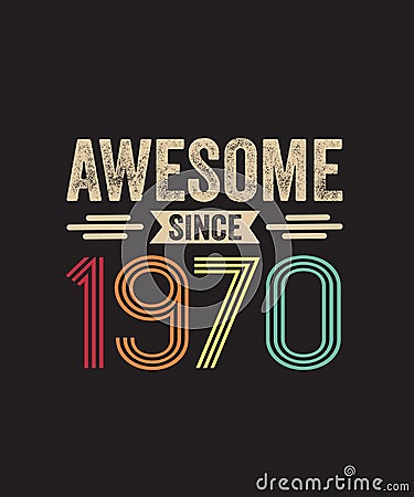 Awesome Since 2000 53rd Birthday Retro TShirt Vector Illustration