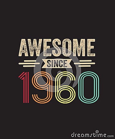 Awesome Since 2000 63rd Birthday Retro TShirt Vector Illustration