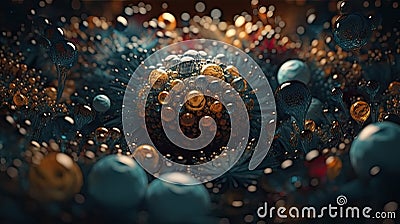Awesome round and splash patterned 3D themes Stock Photo