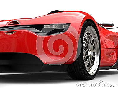 Awesome sports car - headlight and front wheel closeup shot Stock Photo