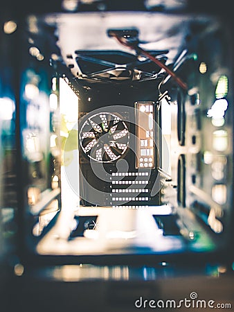 Awesome Technology electronic inside a pc Stock Photo