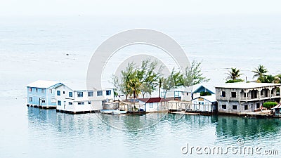 Awesome View of Oak Ridge Cay, Santos Guardiola, Roatan Stock Photo
