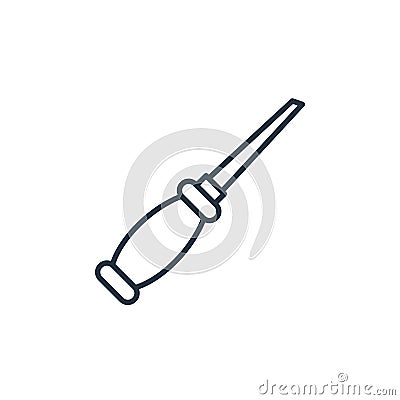 awl vector icon isolated on white background. Outline, thin line awl icon for website design and mobile, app development. Thin Vector Illustration