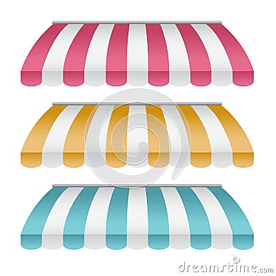 Set Of Striped Awnings : Vector Illustration Vector Illustration