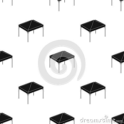 Awning for protection against sun and rain.Tent single icon in black style vector symbol stock illustration web. Vector Illustration