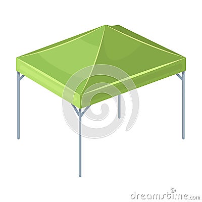 Awning for protection against sun and rain.Tent single icon in cartoon style vector symbol stock illustration . Vector Illustration