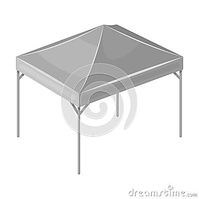 Awning for protection against sun and rain.Tent single icon in monochrome style vector symbol stock illustration web. Vector Illustration