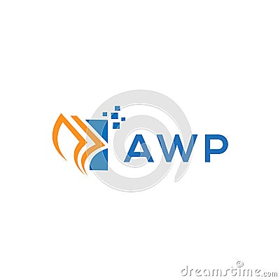 AWP credit repair accounting logo design on white background. AWP creative initials Growth graph letter logo concept. AWP business Vector Illustration