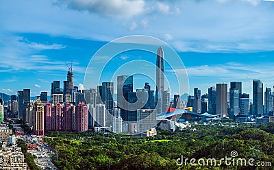 The skyline of Shenzhen,China. Editorial Stock Photo