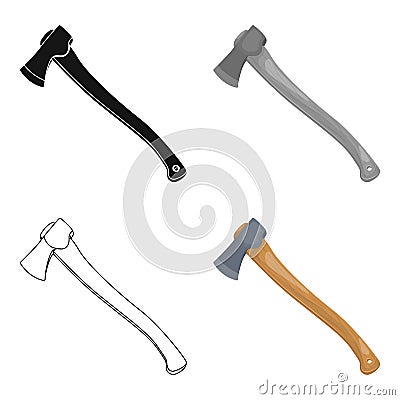 The ax is marching.Tent single icon in cartoon style vector symbol stock illustration web. Vector Illustration