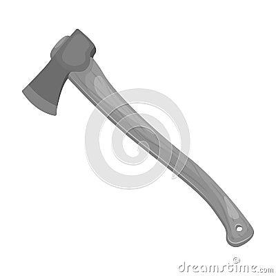 The ax is marching.Tent single icon in monochrome style vector symbol stock illustration web. Vector Illustration