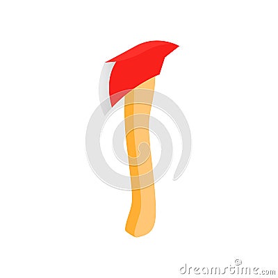 An axe for a firefighter isometric 3d icon Vector Illustration