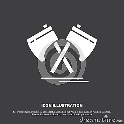 Axe, hatchet, tool, cutter, viking Icon. glyph vector symbol for UI and UX, website or mobile application Vector Illustration
