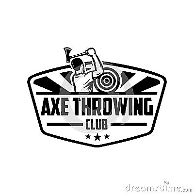 Axe throwing club logo template Stock Photo