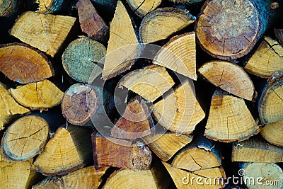 Axed burn wood pile texture background Stock Photo