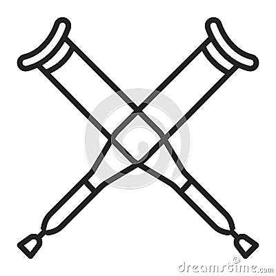 Axillary crutch line black icon. Medical tool for people with disabilities and help after injury Stock Photo